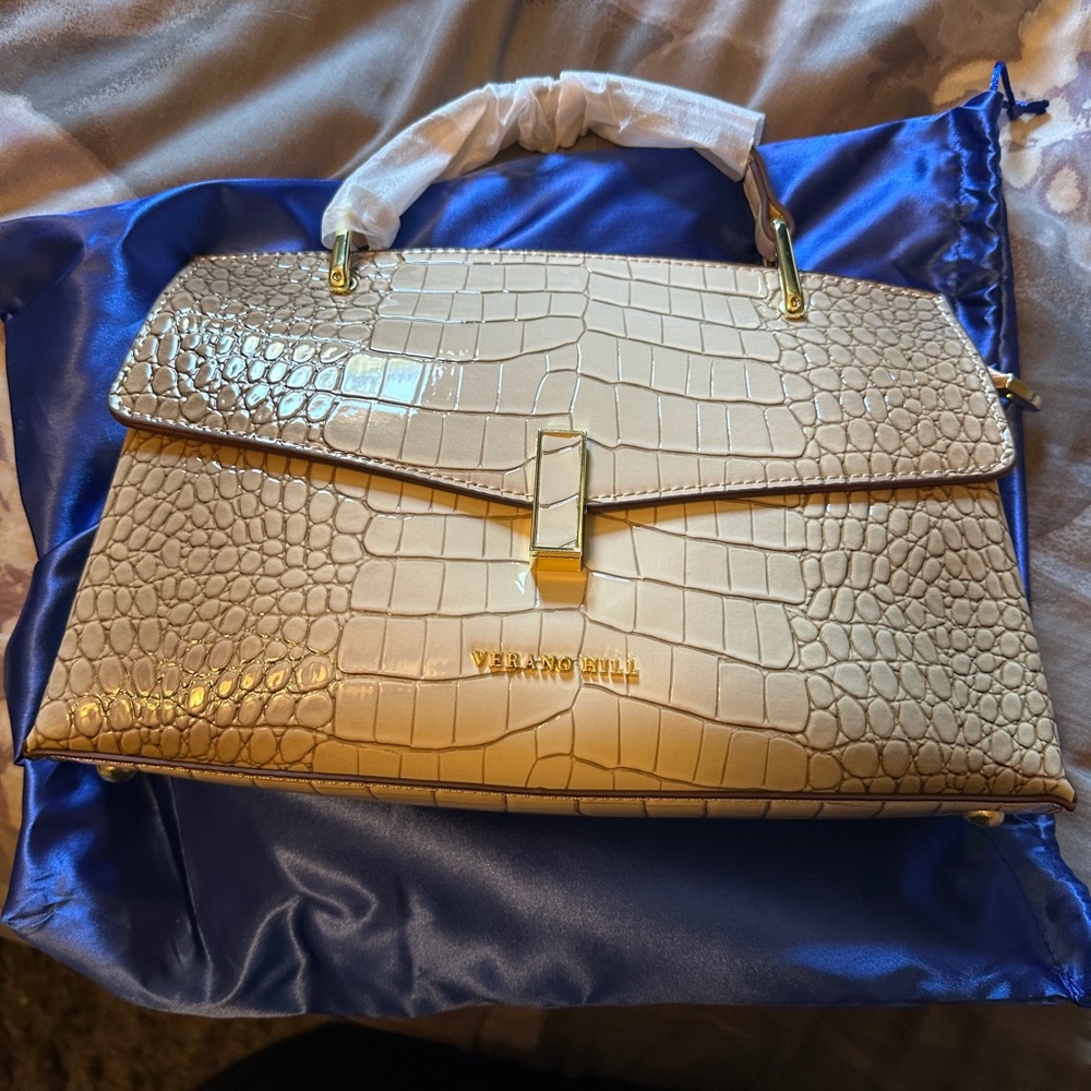 Verano Chill Beige Crocodile Satchel